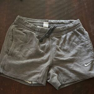 Nike Women's Heather Gray Athletic Drawstring Shorts with Swoosh